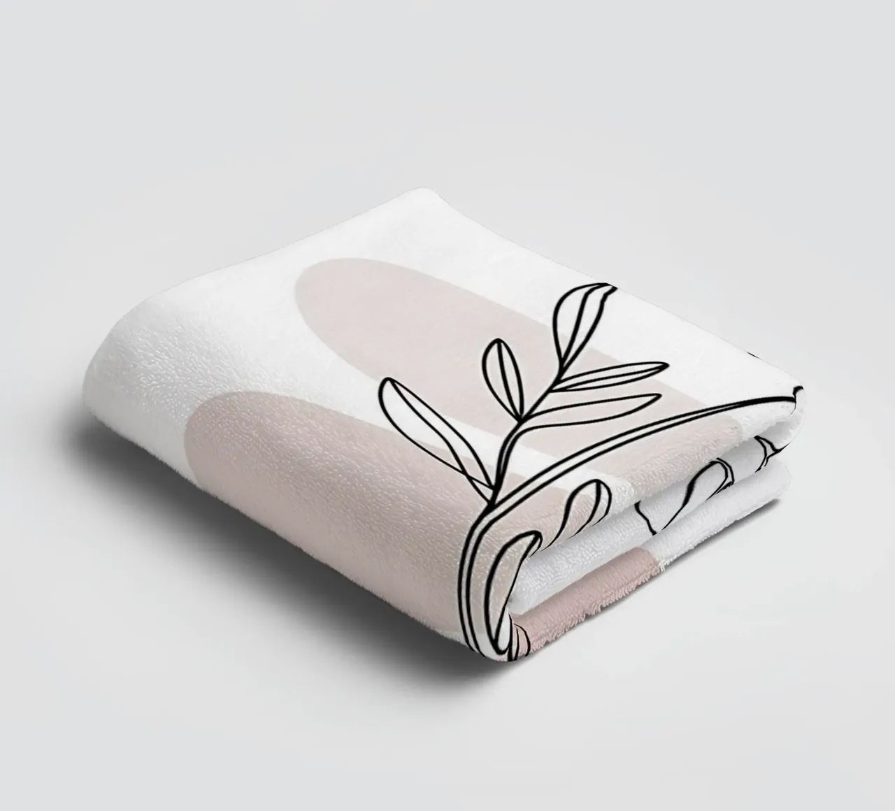 Minimalist continuous-line daisy towel by Plain Thoughts