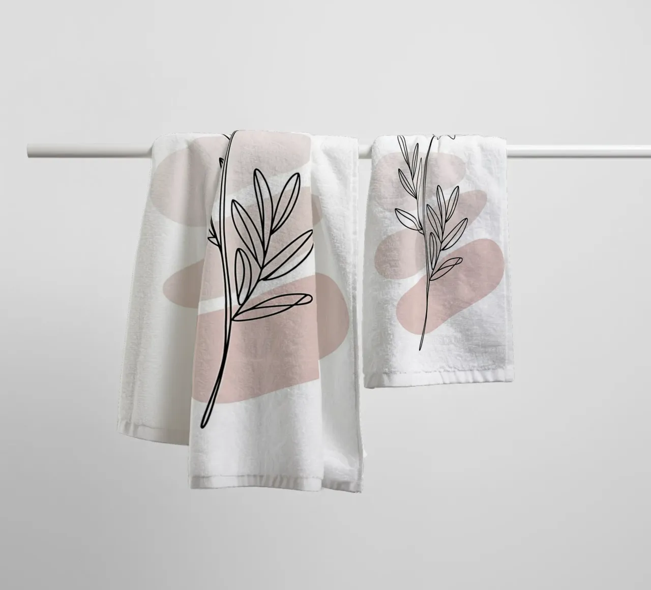 Minimalist continuous-line daisy towel by Plain Thoughts