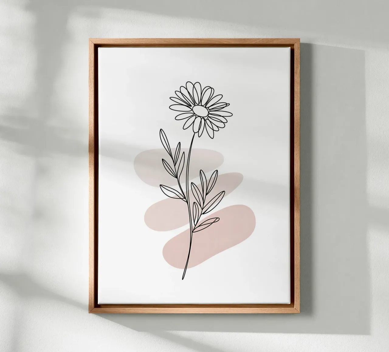 Margherita minimalista a linea continua tela con Cornice a cassetta da Plain Thoughts