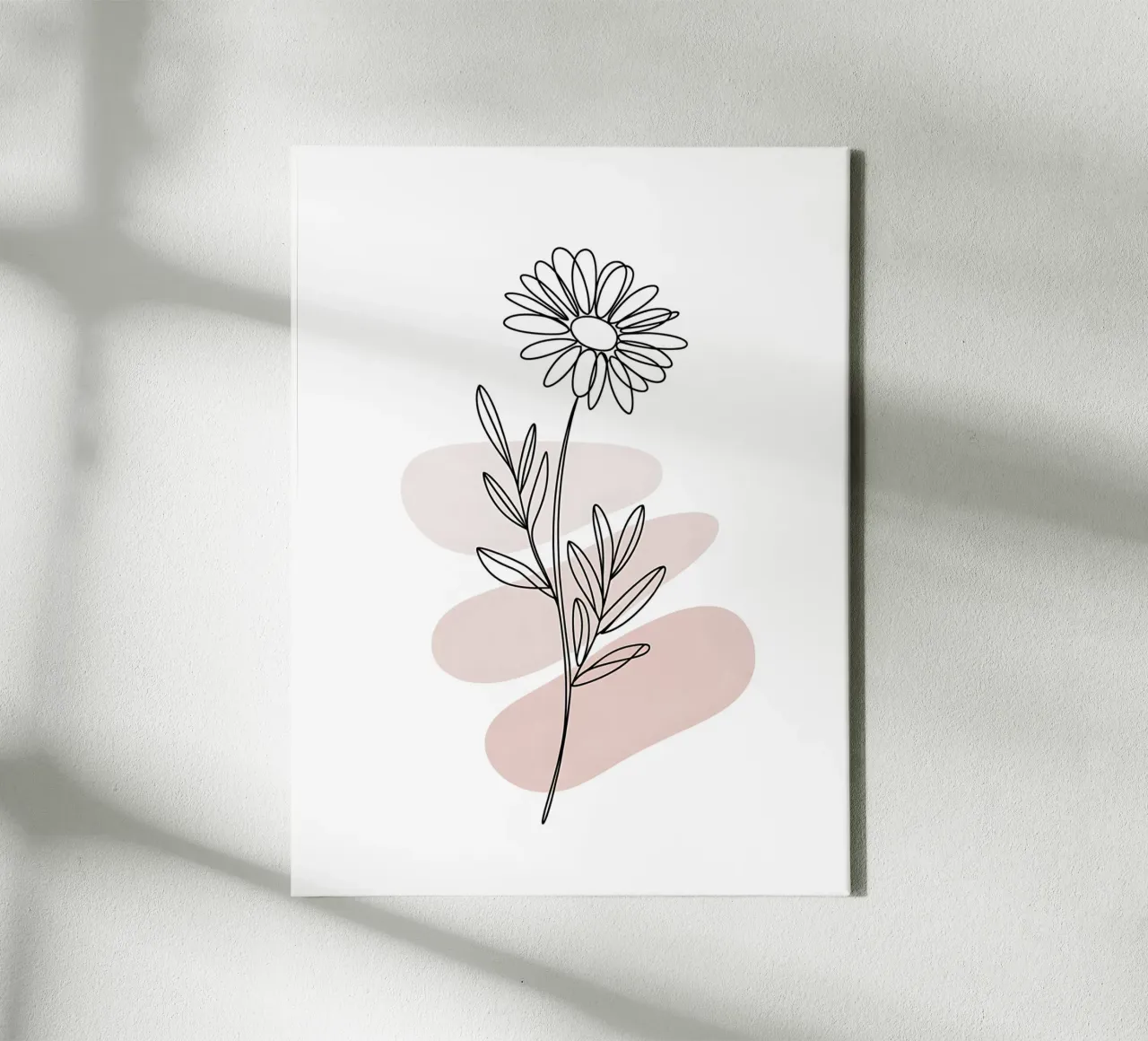 Margherita minimalista a linea continua tela con Cornice a cassetta da Plain Thoughts