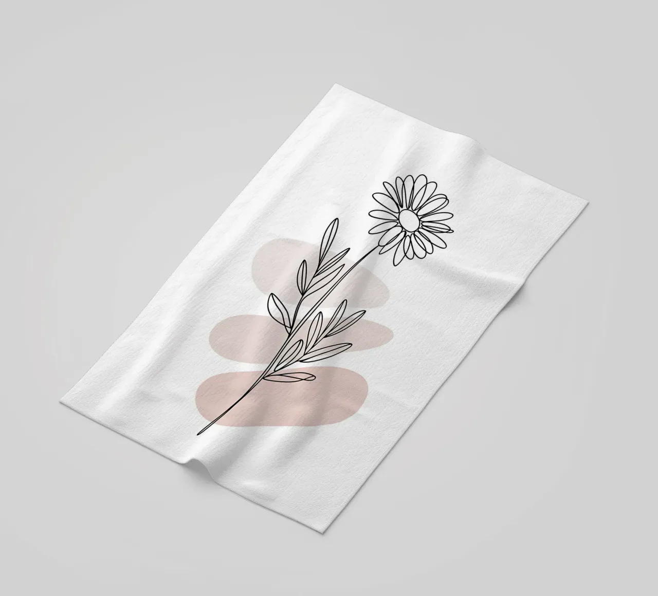 Margherita minimalista a linea continua telo mare da Plain Thoughts