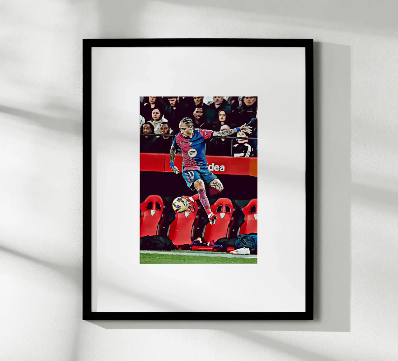 Poster d'azione Raphinha Barcelona Dribbling poster da ArdanART