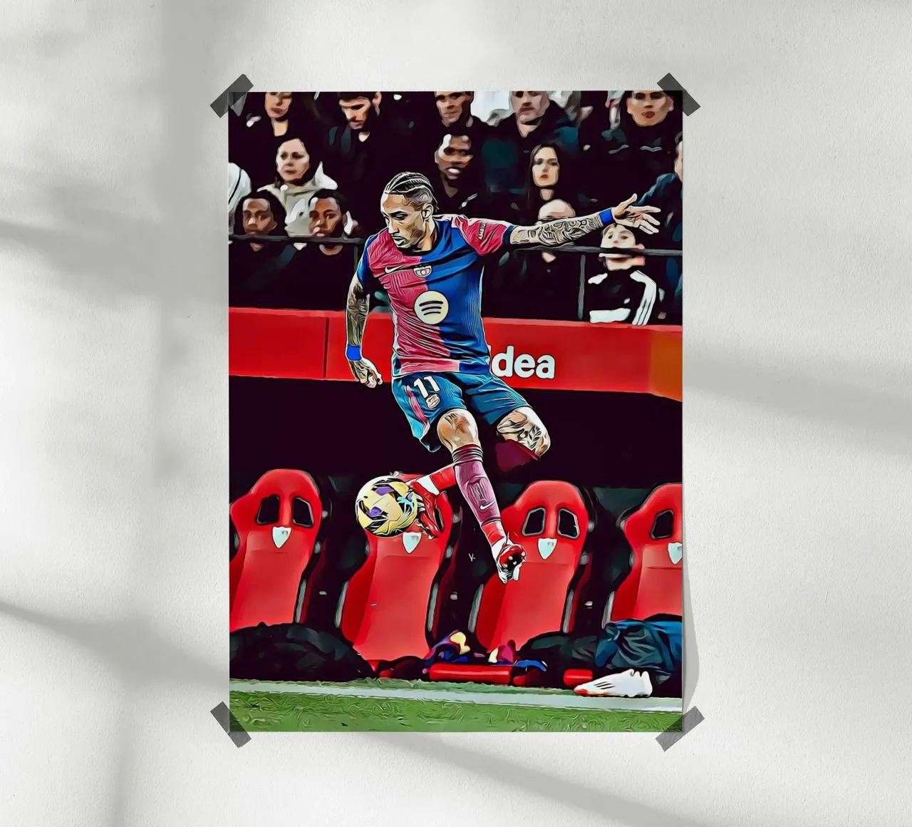 Poster d'azione Raphinha Barcelona Dribbling poster da ArdanART