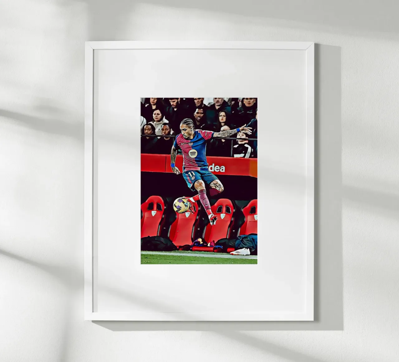 Poster d'azione Raphinha Barcelona Dribbling poster da ArdanART