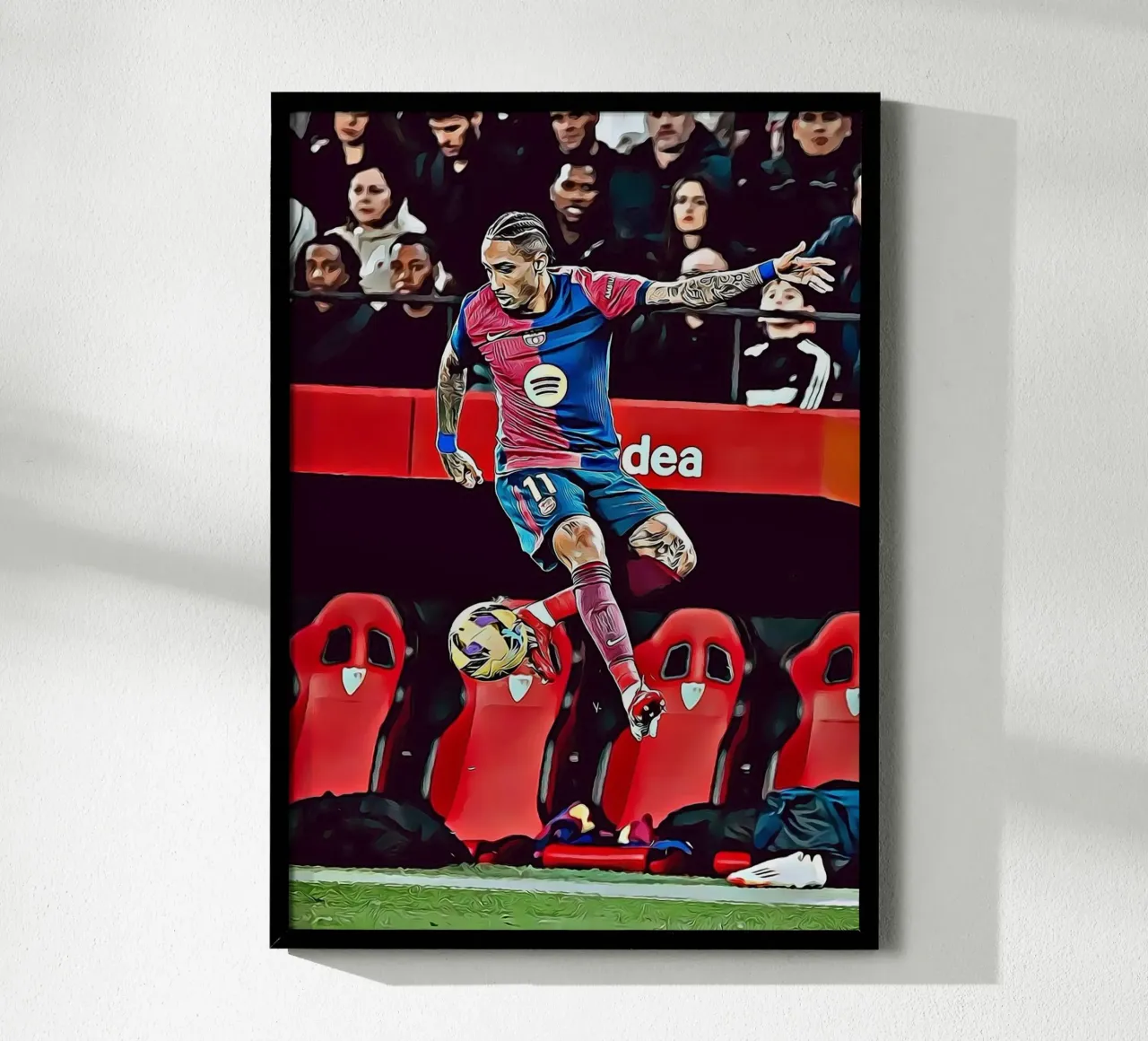 Poster d'azione Raphinha Barcelona Dribbling poster da ArdanART