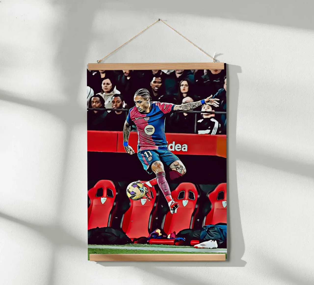 Poster d'azione Raphinha Barcelona Dribbling poster da ArdanART