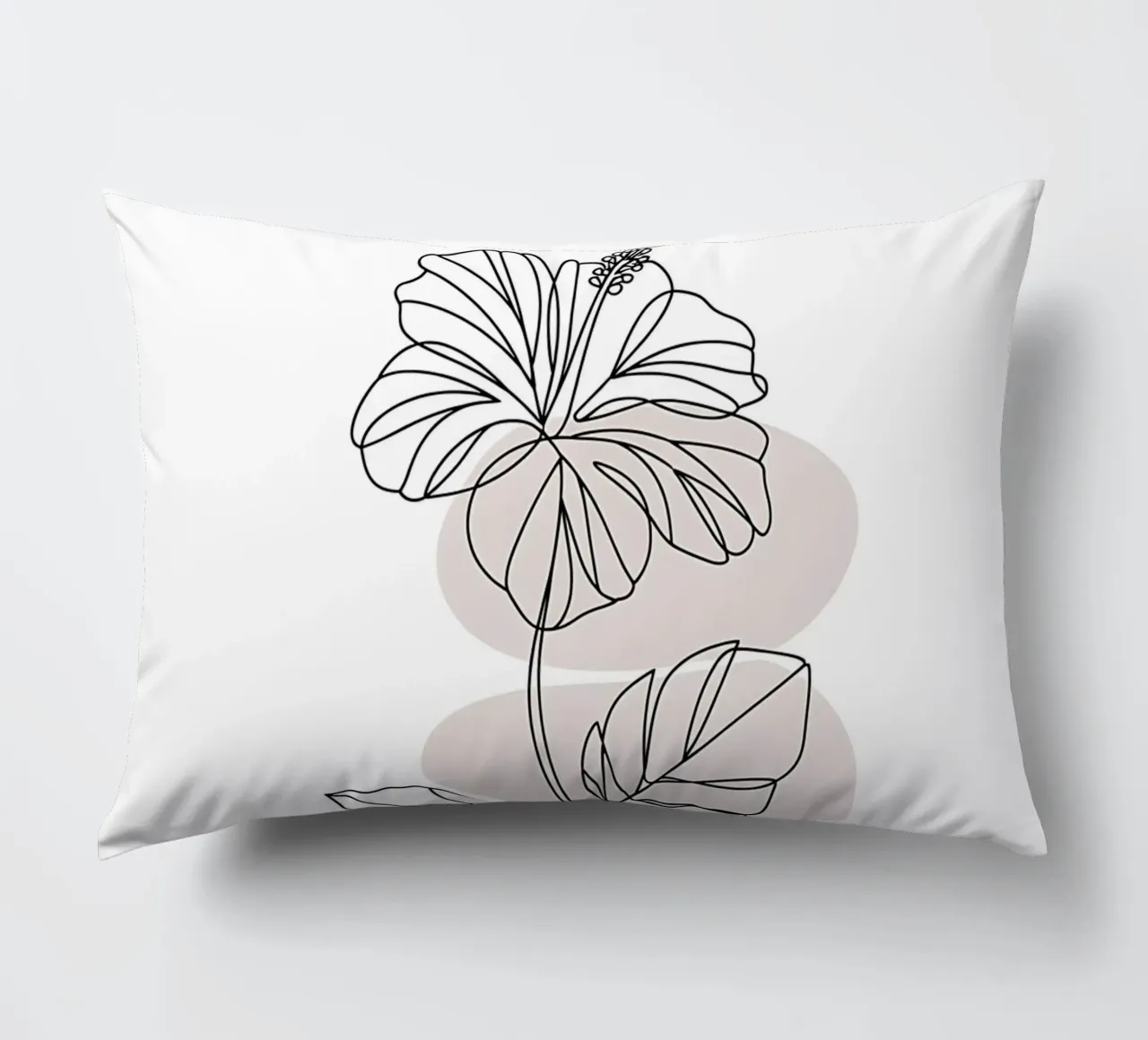 Ibisco minimalista in linea continua cuscino da Plain Thoughts
