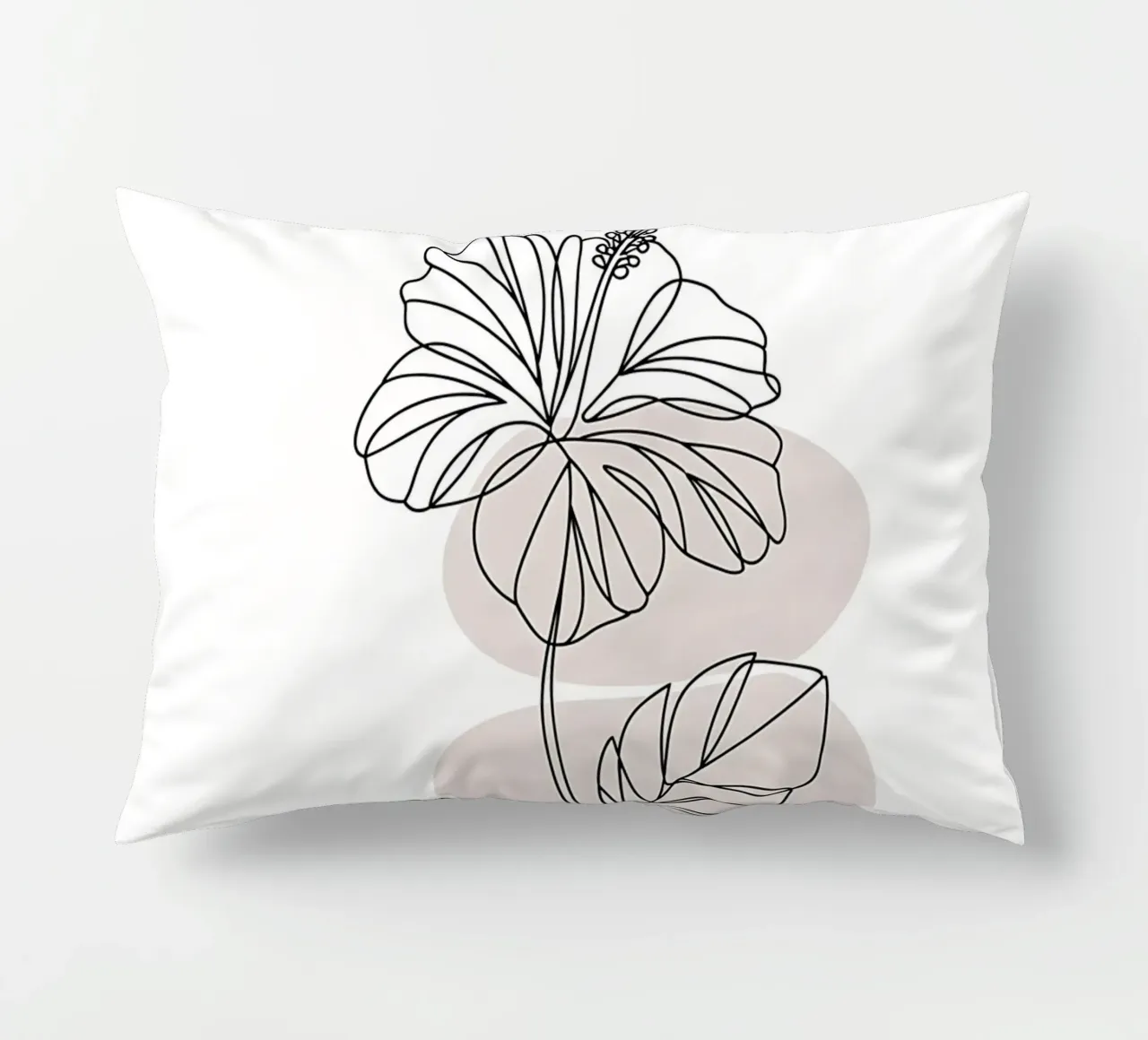 Ibisco minimalista in linea continua cuscino da Plain Thoughts