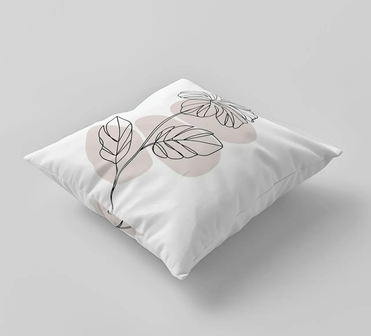 Ibisco minimalista in linea continua cuscino da Plain Thoughts