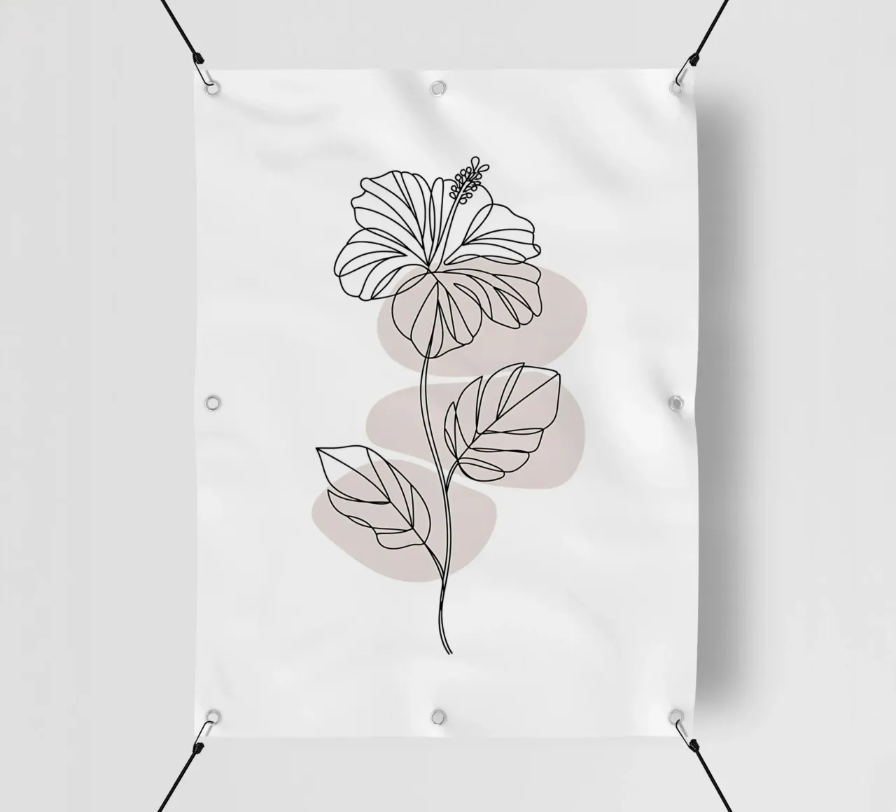 Ibisco minimalista in linea continua telo in pvc da Plain Thoughts