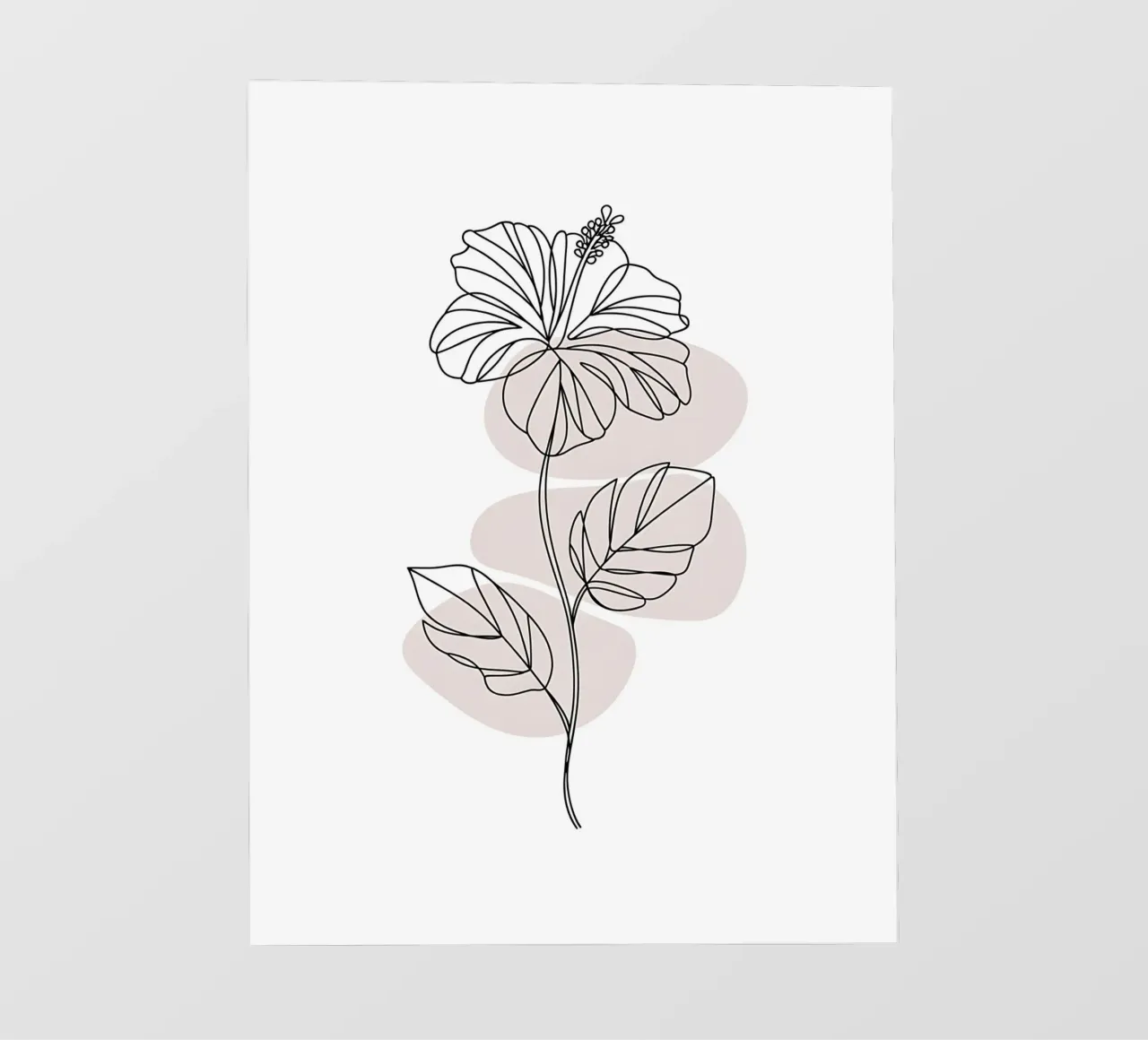 Ibisco minimalista in linea continua telo in pvc da Plain Thoughts