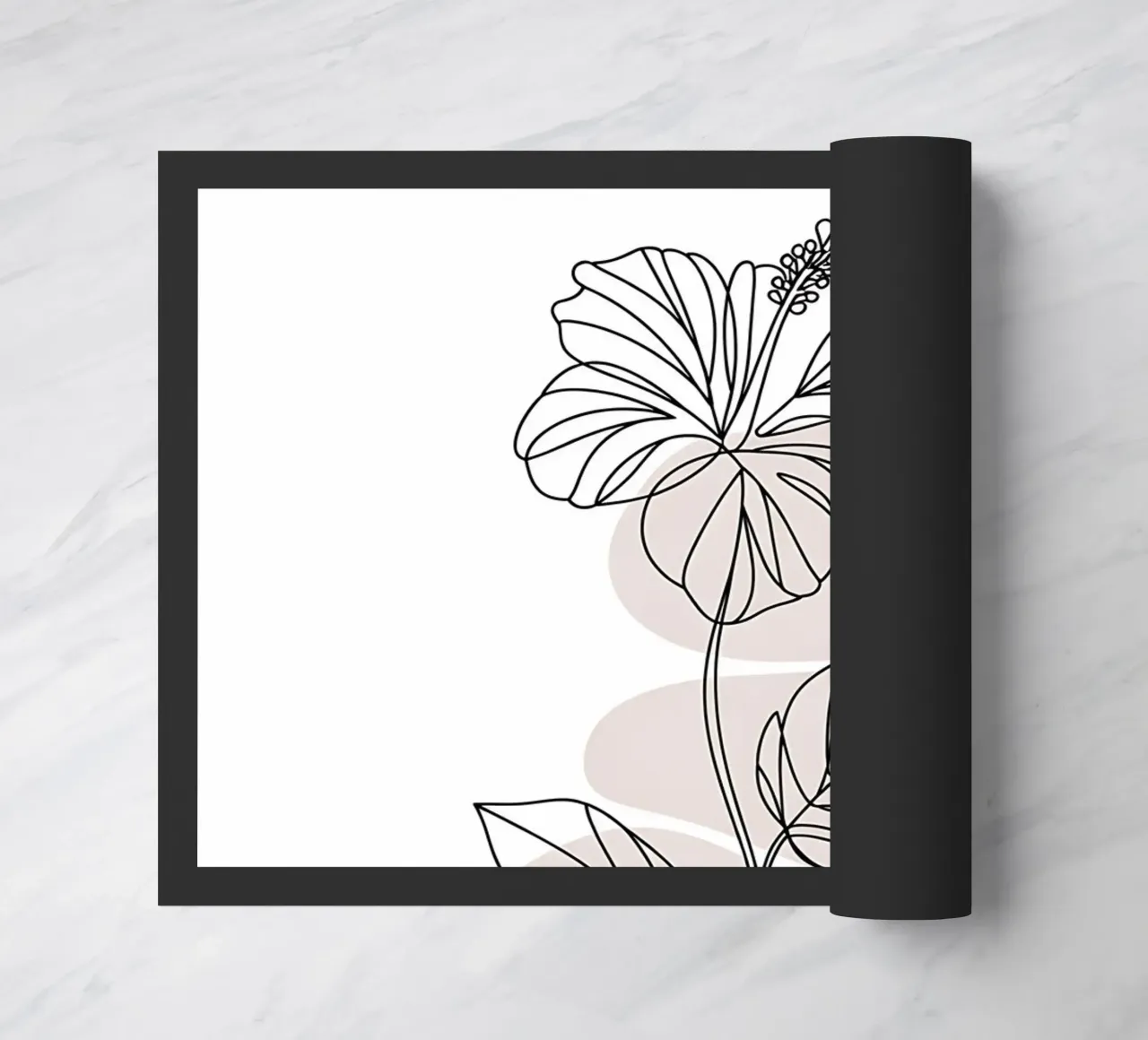 Ibisco minimalista in linea continua zerbino da Plain Thoughts