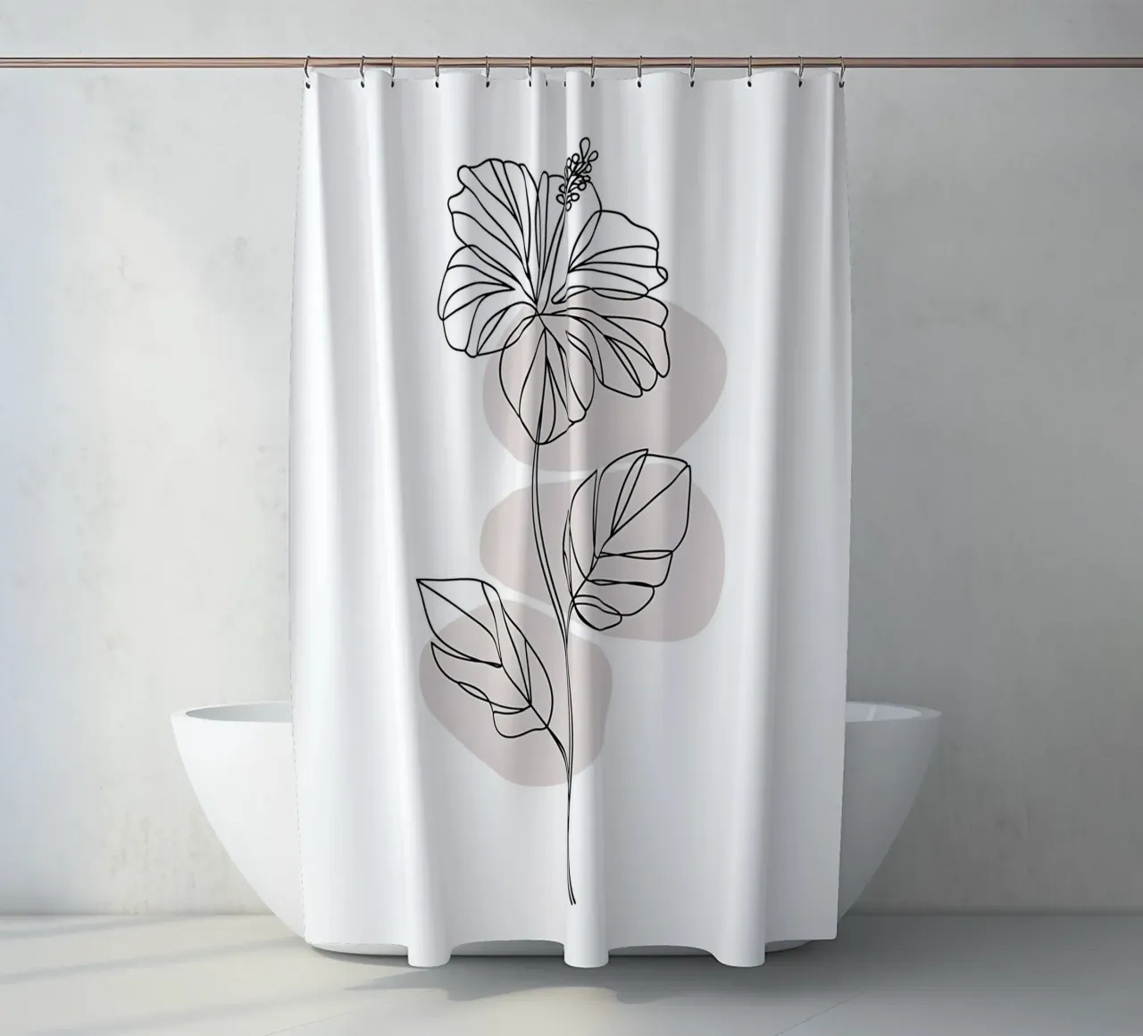Ibisco minimalista in linea continua tenda da doccia da Plain Thoughts