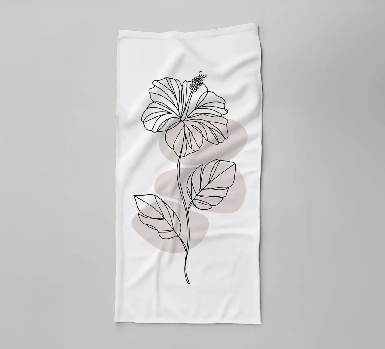 Minimalist hibiscus in a continuous line towel by Plain Thoughts