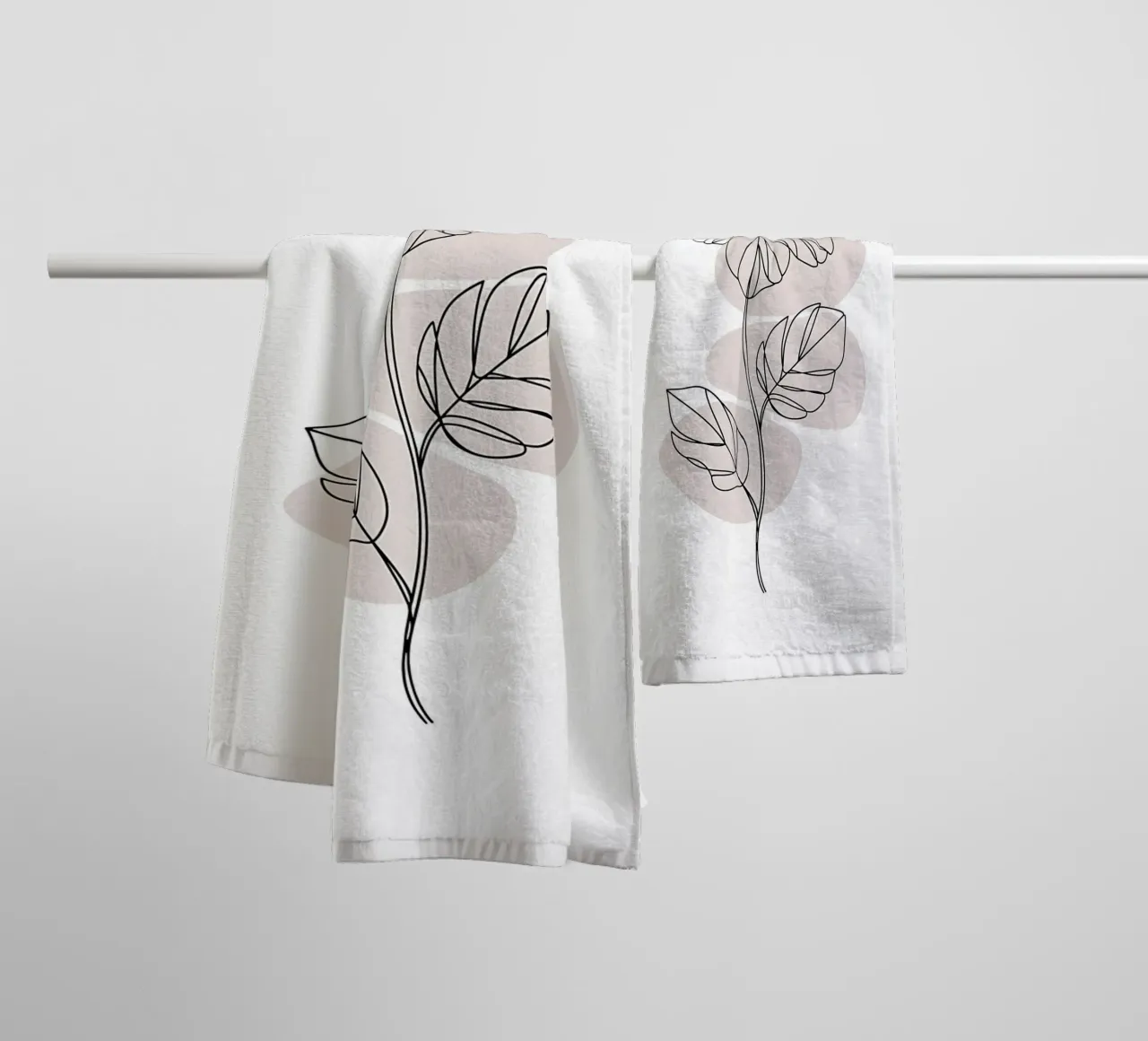 Minimalist hibiscus in a continuous line towel by Plain Thoughts