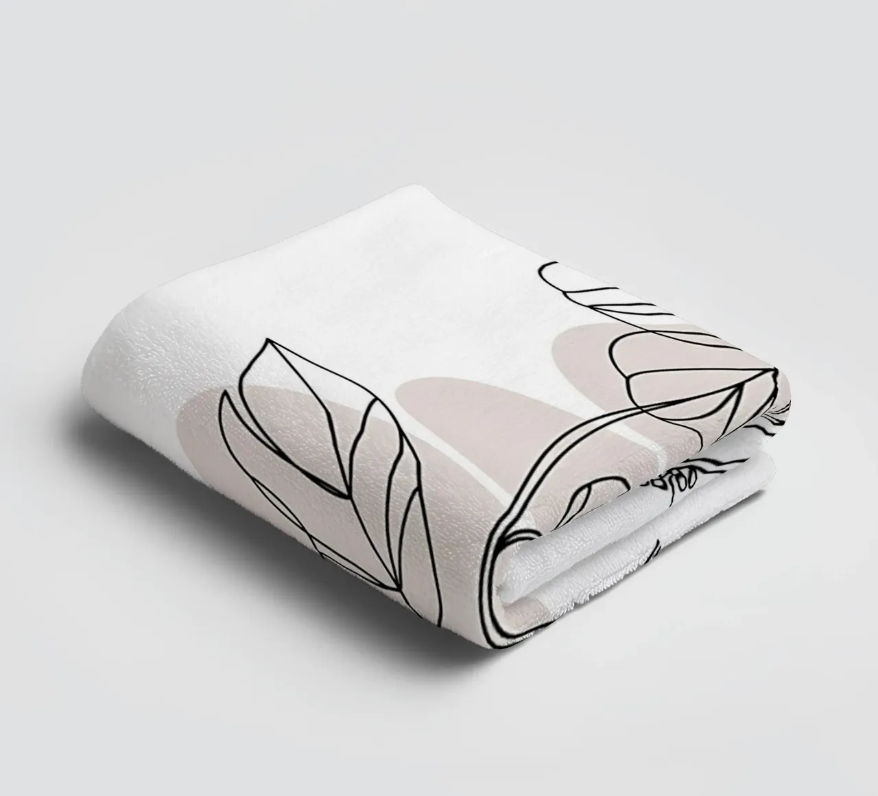 Minimalist hibiscus in a continuous line towel by Plain Thoughts