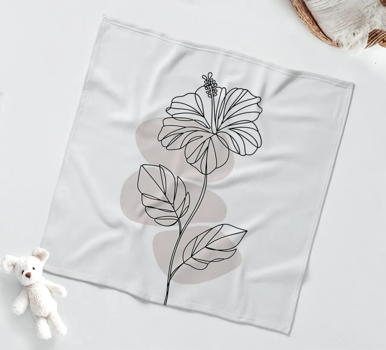 Ibisco minimalista in linea continua coperta in pile da Plain Thoughts