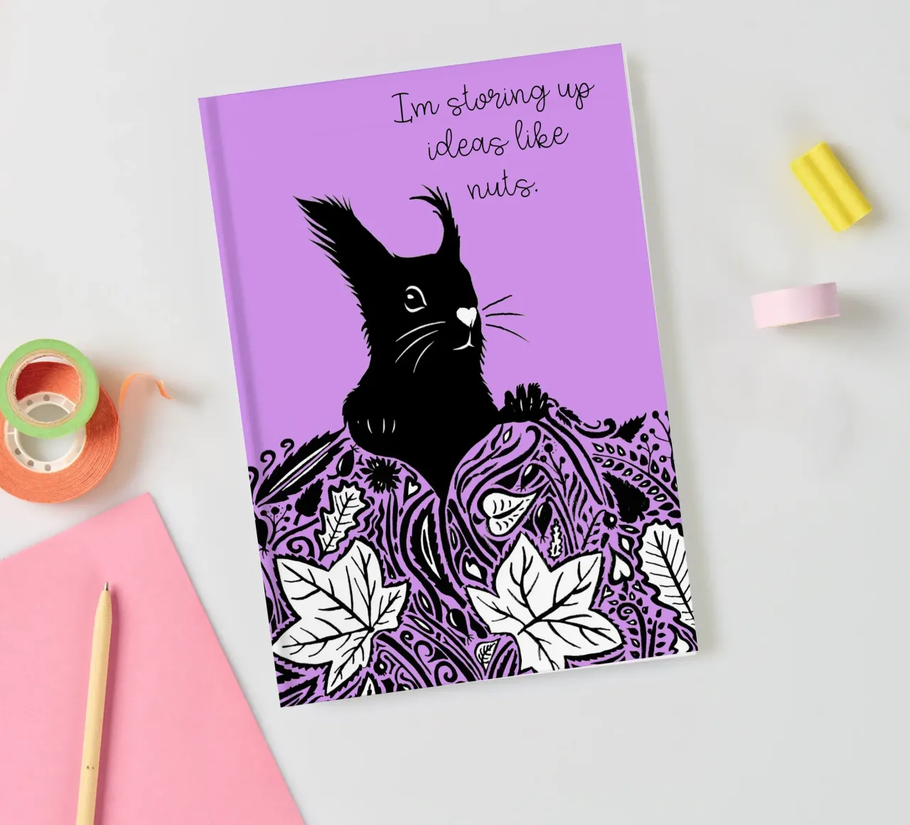 I'm storing up ideas like nuts. notebook by PaperLine Art