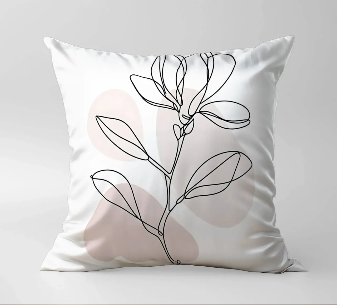 Magnolia minimalista in linea continua cuscino da Plain Thoughts