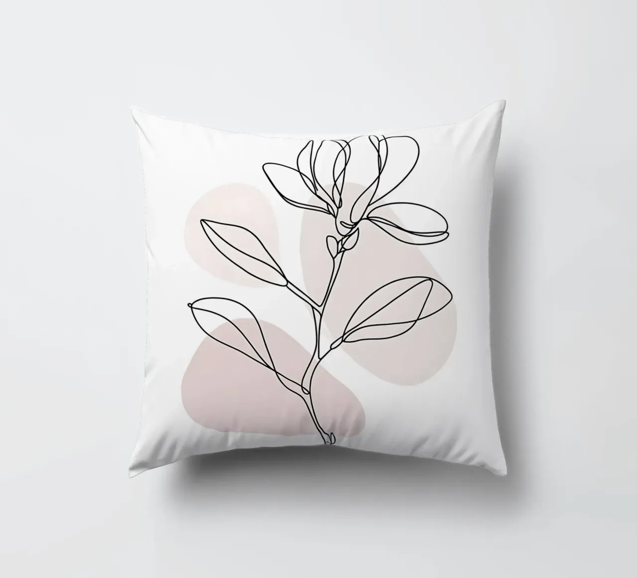 Magnolia minimalista in linea continua cuscino da Plain Thoughts