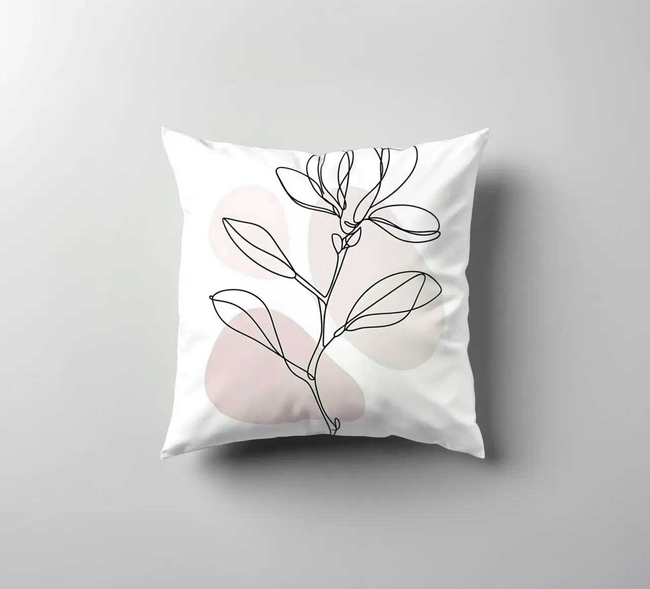 Magnolia minimalista in linea continua cuscino da Plain Thoughts