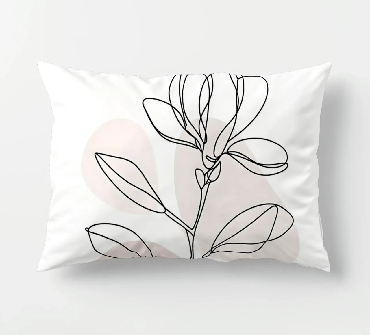 Magnolia minimalista in linea continua cuscino da Plain Thoughts