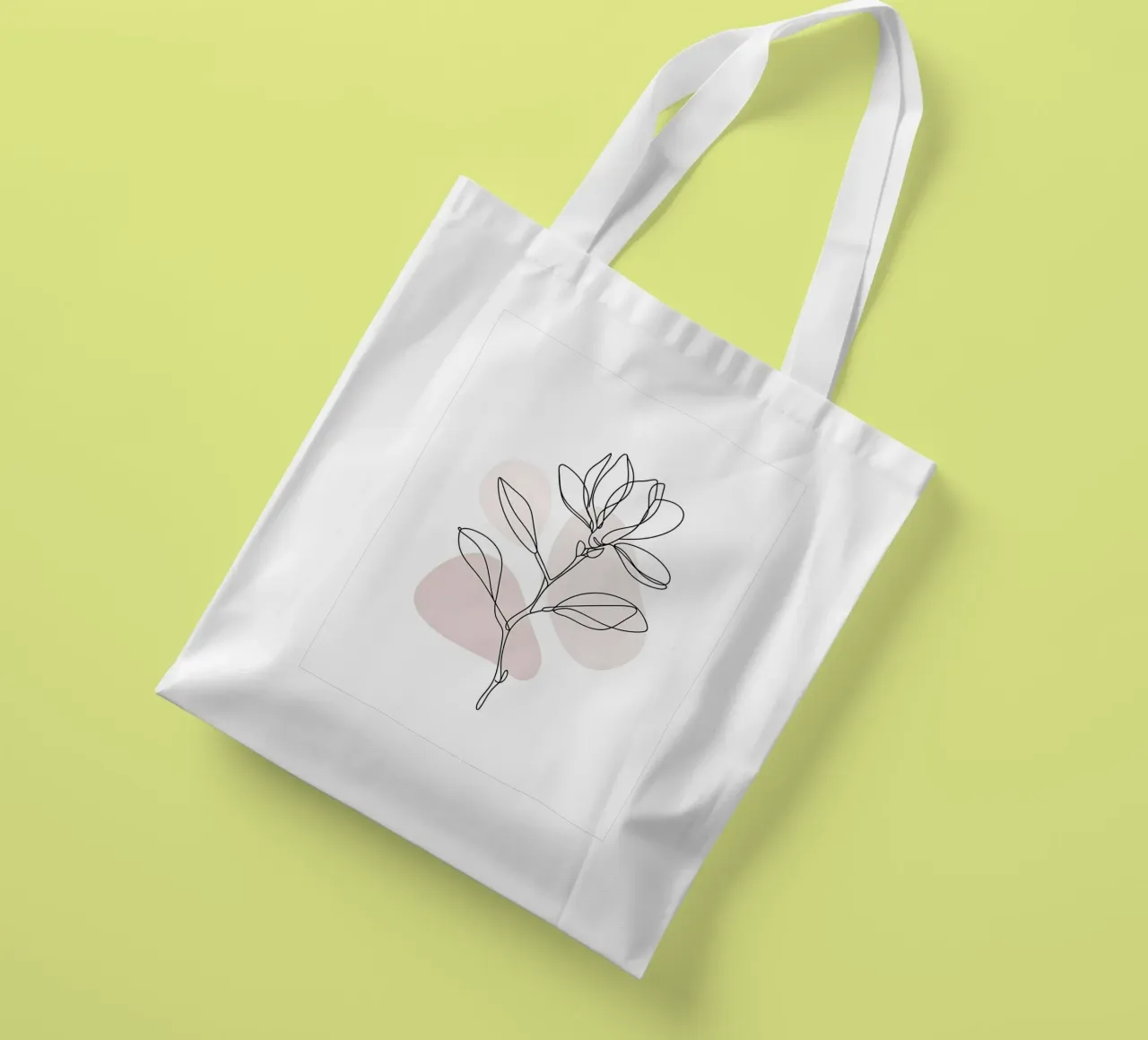 Magnolia minimalista in linea continua borsa in juta da Plain Thoughts