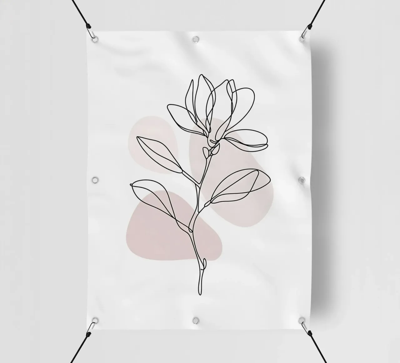Magnolia minimalista in linea continua telo in pvc da Plain Thoughts