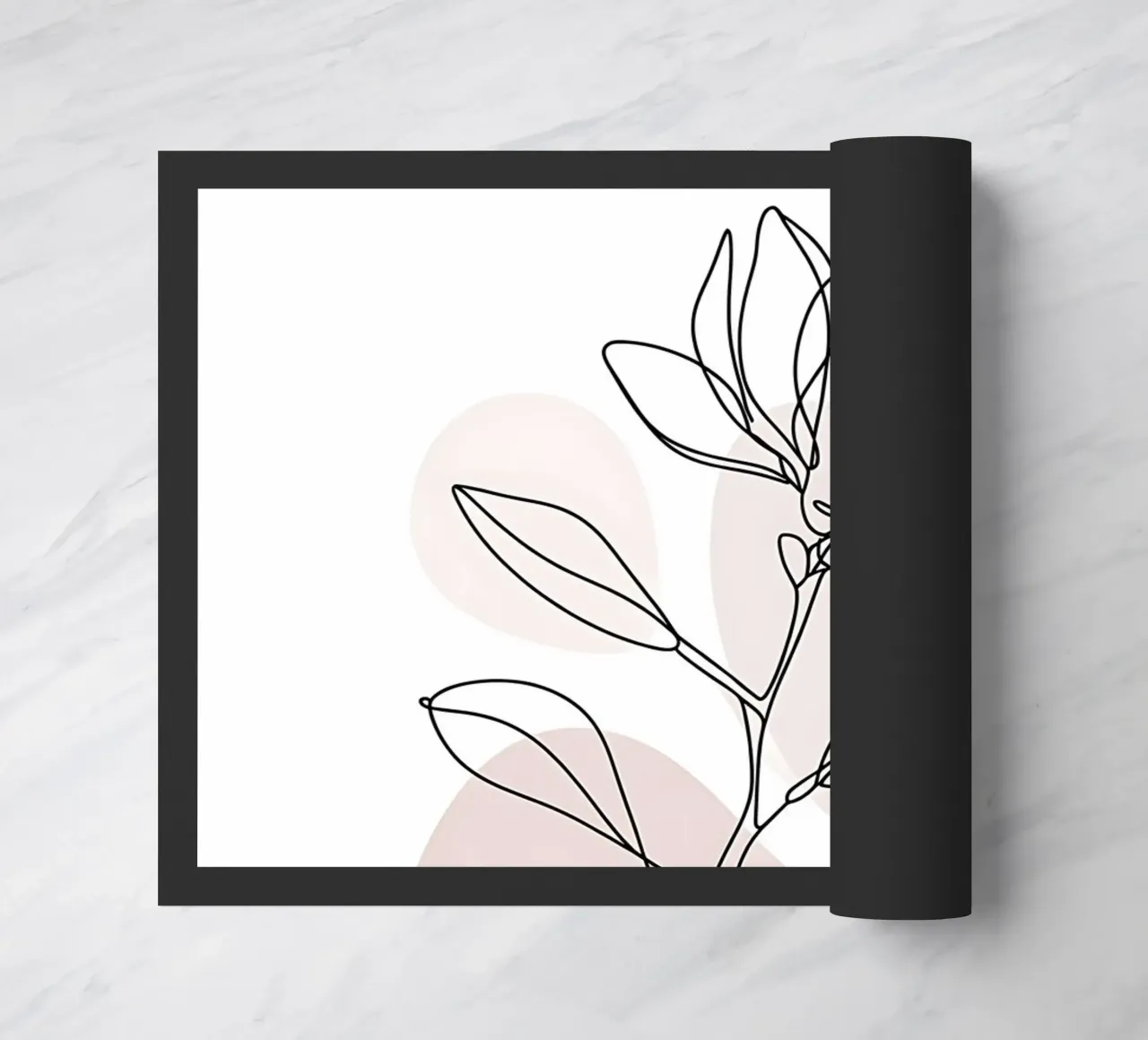 Minimalist Magnolia in a continuous line doormat by Plain Thoughts
