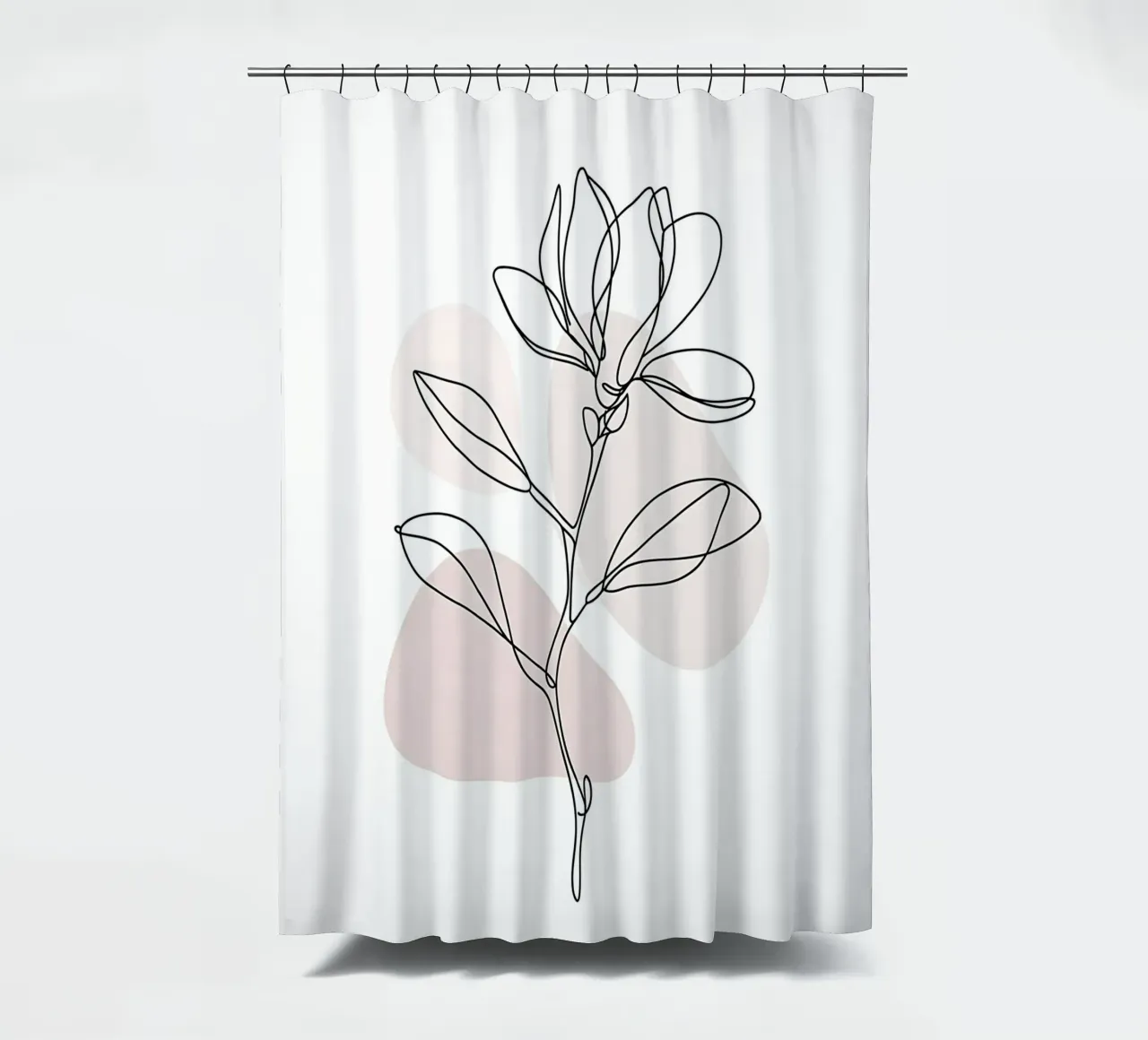 Magnolia minimalista in linea continua tenda da doccia da Plain Thoughts