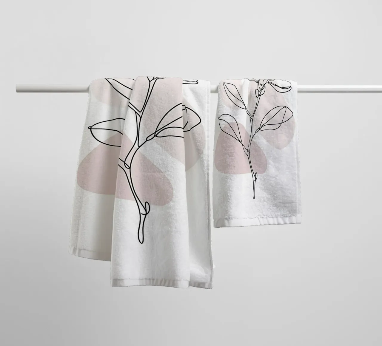 Minimalist Magnolia in a continuous line towel by Plain Thoughts