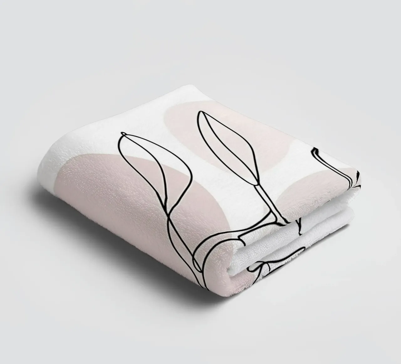 Minimalist Magnolia in a continuous line towel by Plain Thoughts