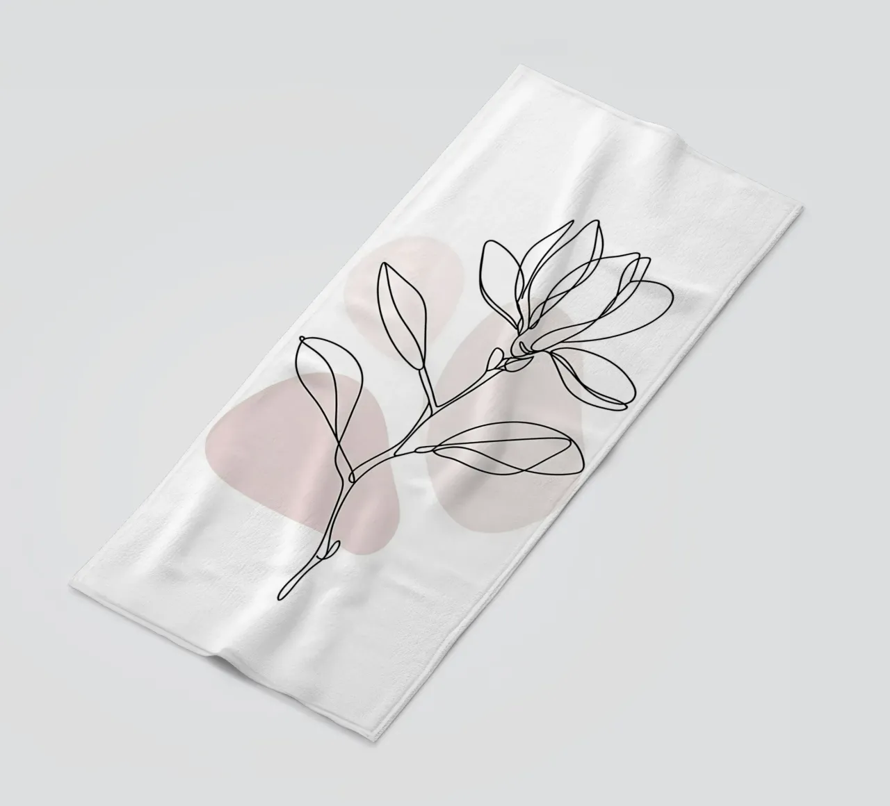 Magnolia minimalista in linea continua telo mare da Plain Thoughts