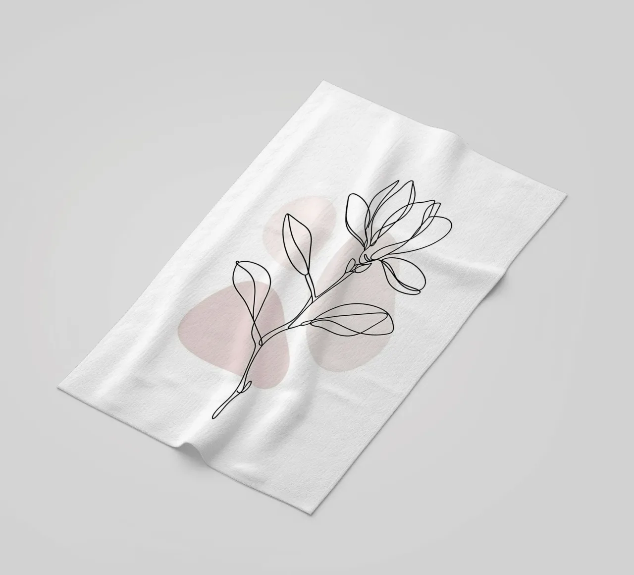Magnolia minimalista in linea continua telo mare da Plain Thoughts