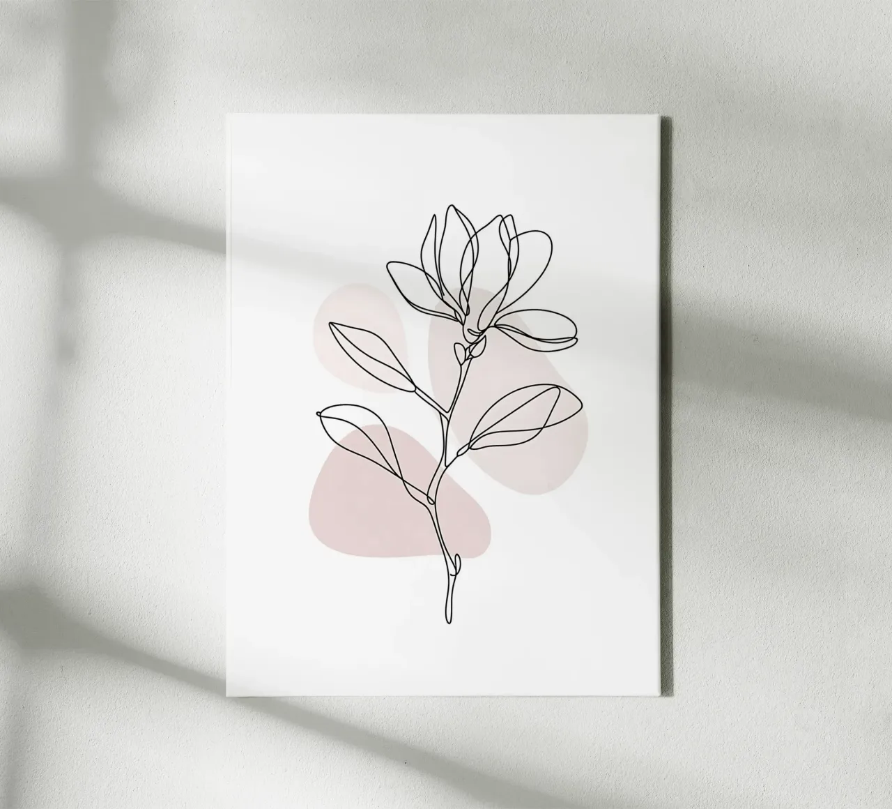 Magnolia minimalista in linea continua tela con Cornice a cassetta da Plain Thoughts