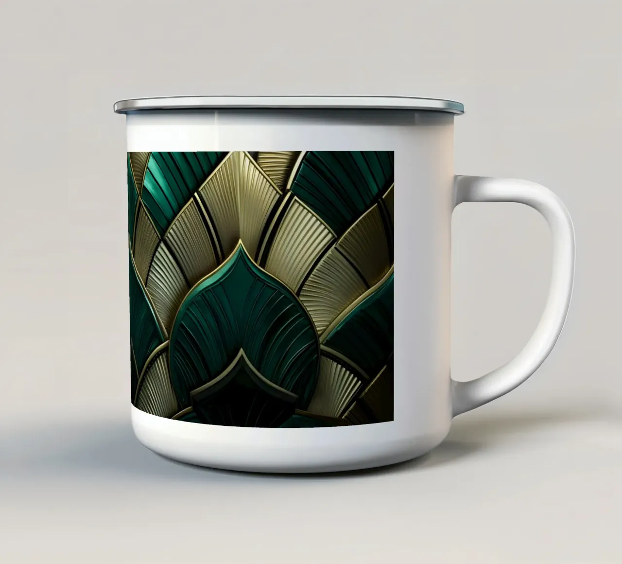 Art Deco 01 tazza in smalto da M-Ulrich-Digital Art
