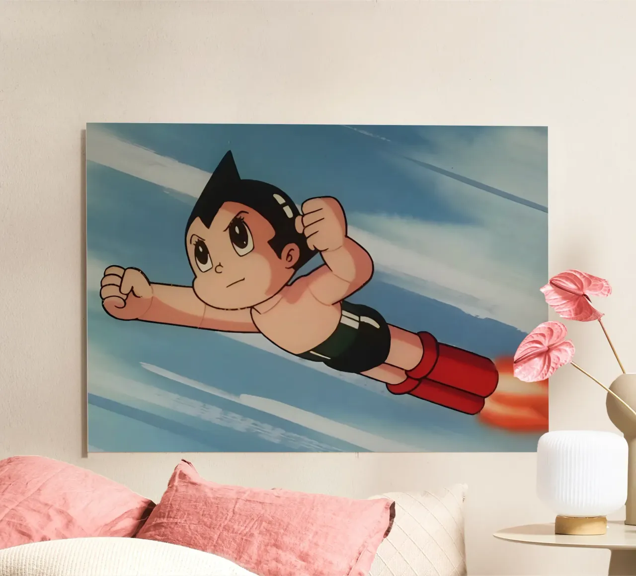robot boy flying II alluminio dibond da Low poly art