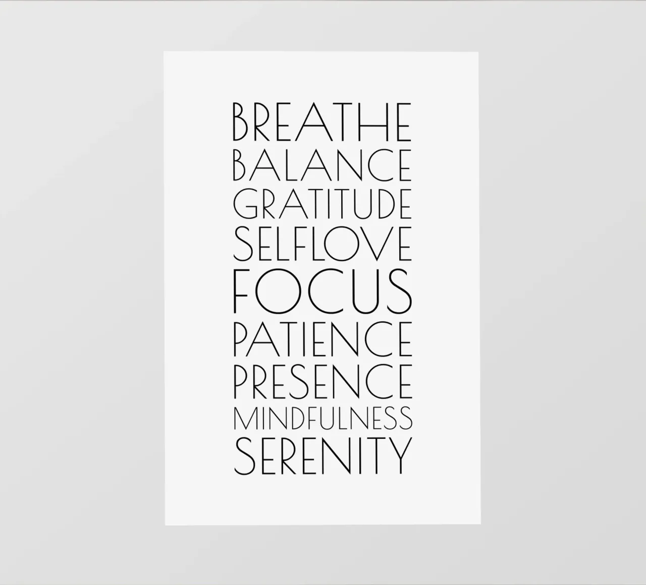 Mindfulness - Minimalismo pellicola backlit da Typo Designs