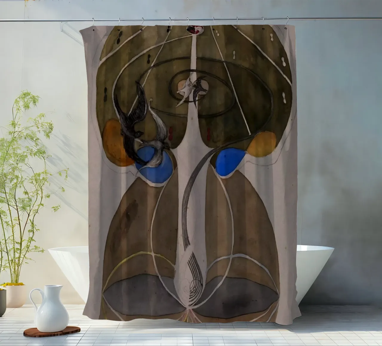 Hilma af Klint - The Tree Of Knowledge No . 2 B shower curtain by William Store
