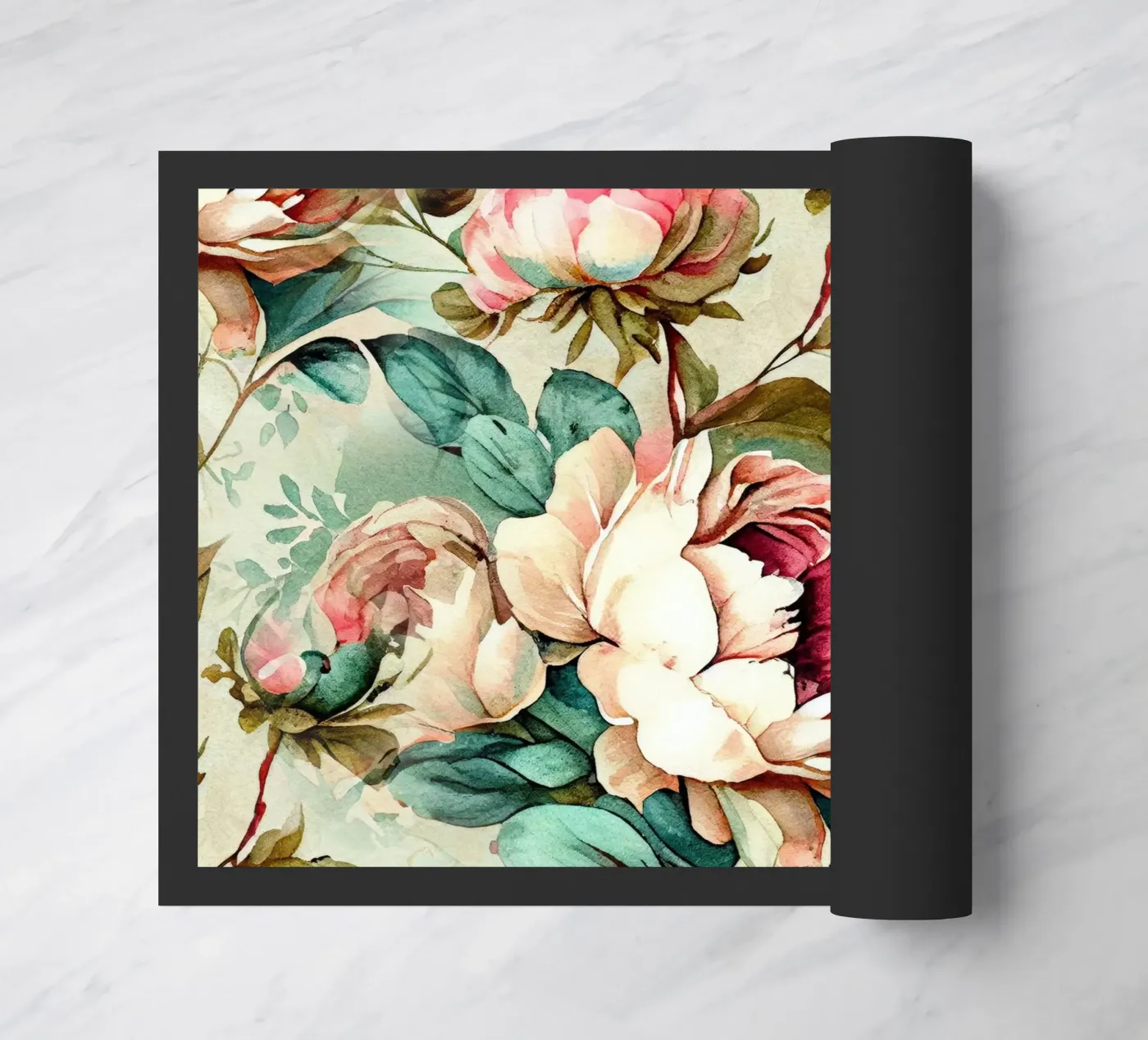 Peonies pattern deurmat van Justyna Jaszke JBJart