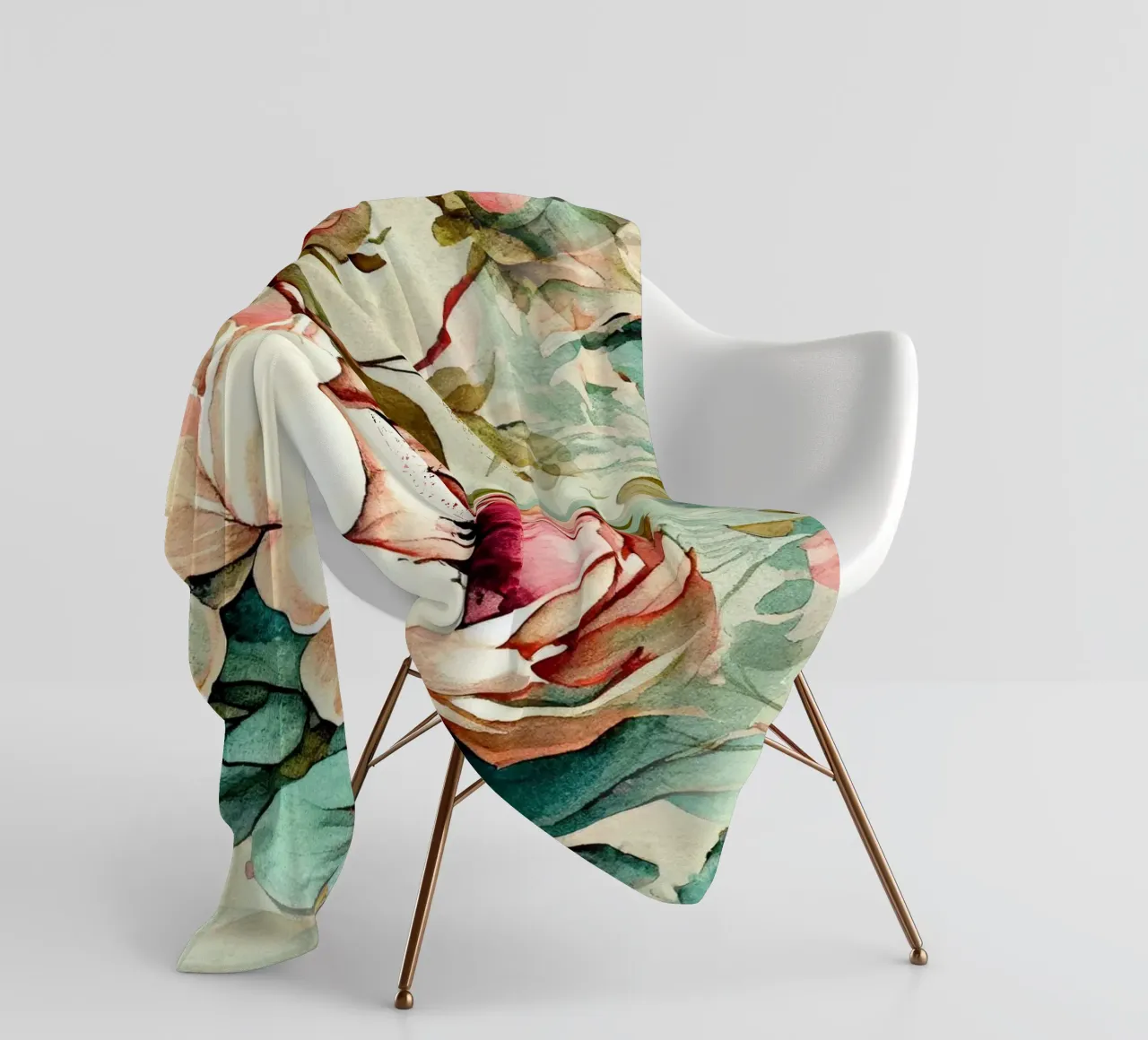 Peonies pattern Fleecedecke von Justyna Jaszke JBJart