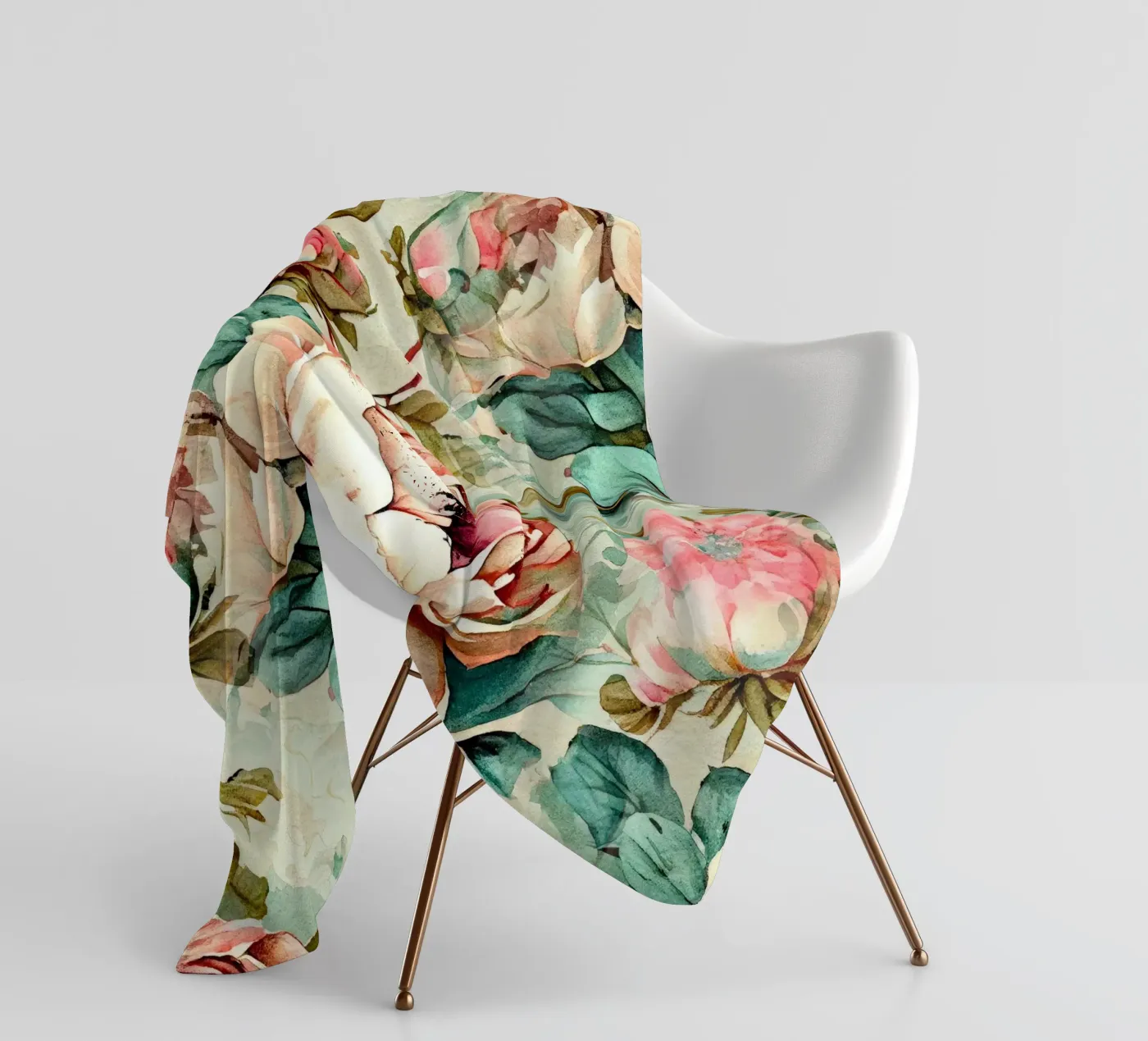 Peonies pattern fleecedeken van Justyna Jaszke JBJart