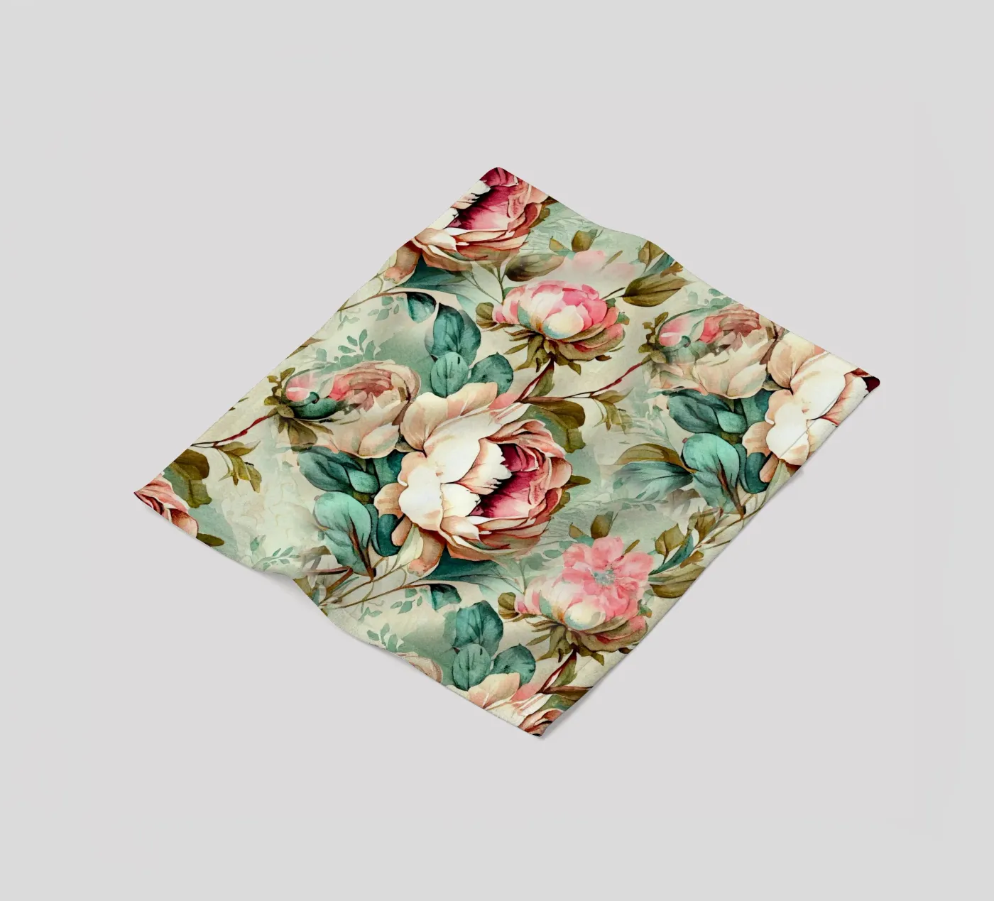 Peonies pattern fleecedeken van Justyna Jaszke JBJart