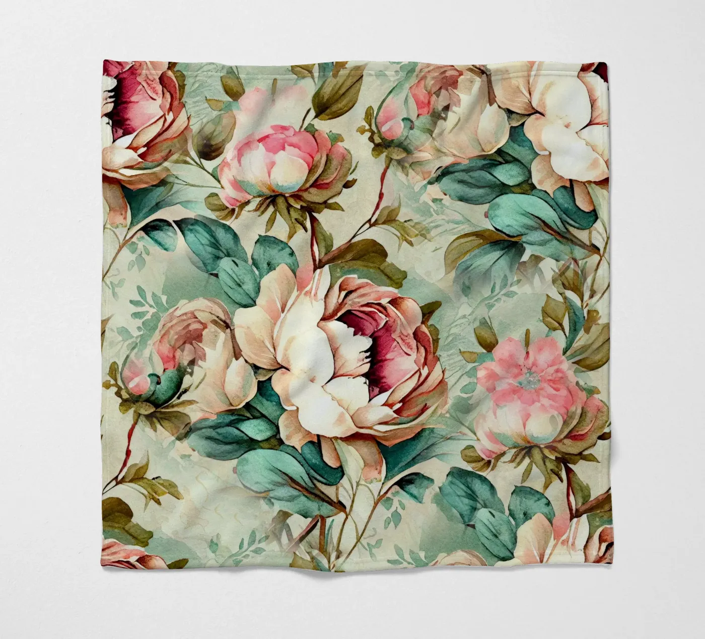 Peonies pattern fleecedeken van Justyna Jaszke JBJart