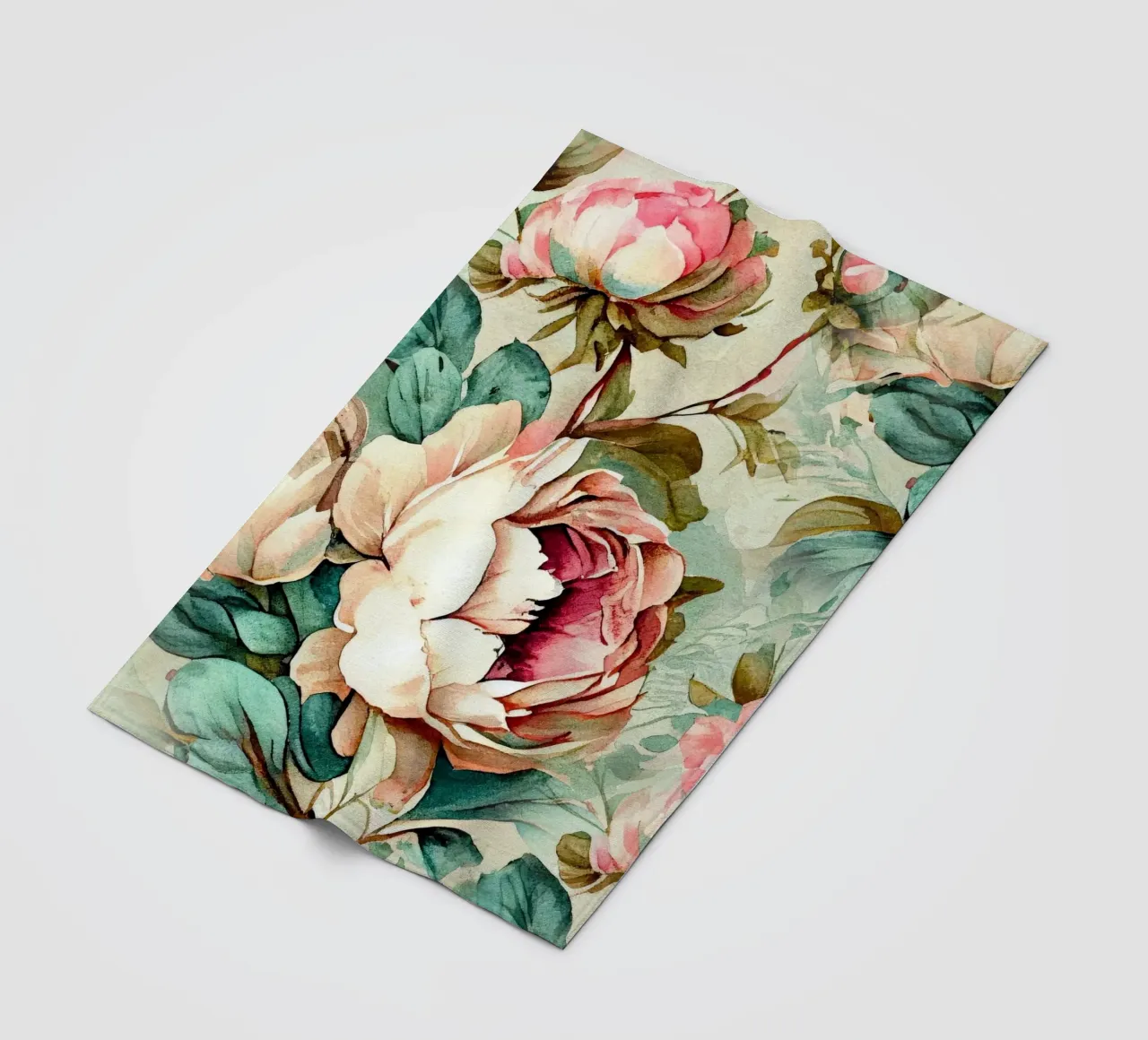 Peonies pattern Fleecedecke von Justyna Jaszke JBJart