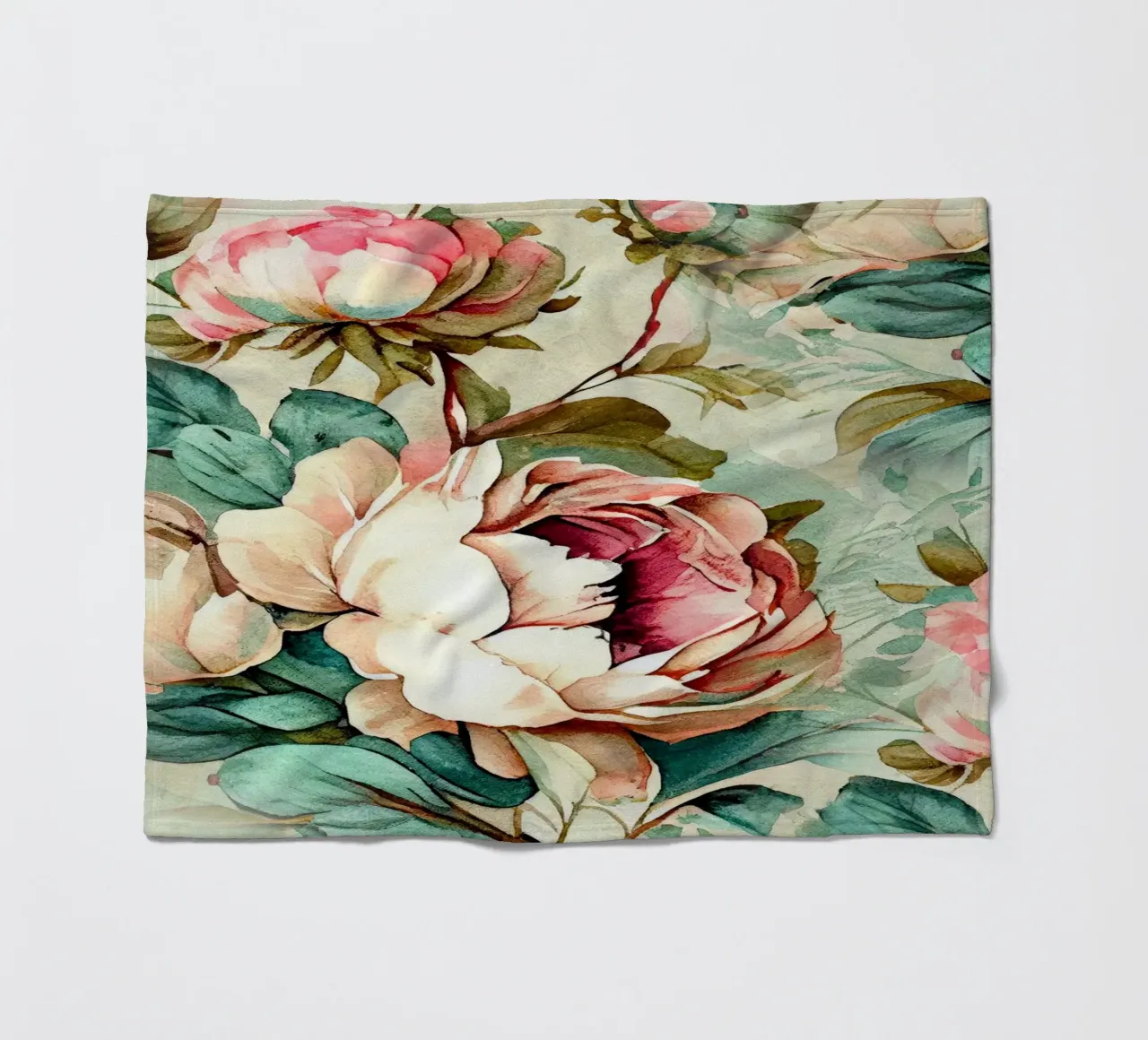 Peonies pattern Fleecedecke von Justyna Jaszke JBJart
