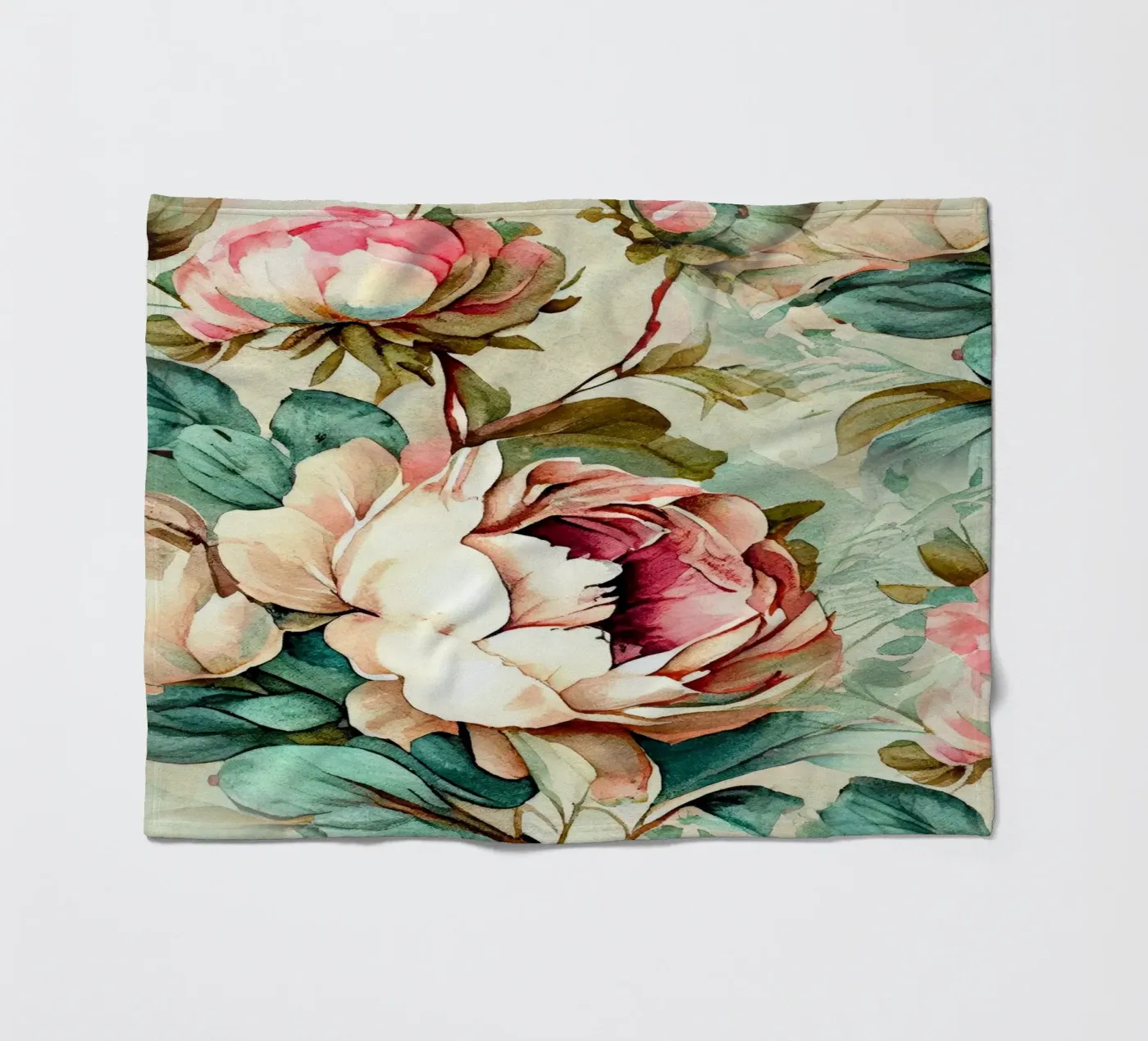 Peonies pattern fleecedeken van Justyna Jaszke JBJart