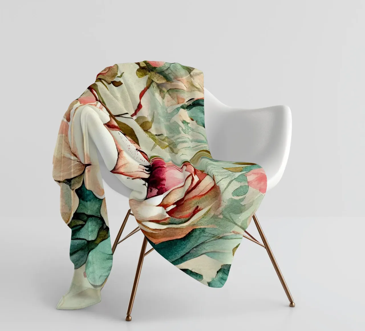 Peonies pattern Fleecedecke von Justyna Jaszke JBJart