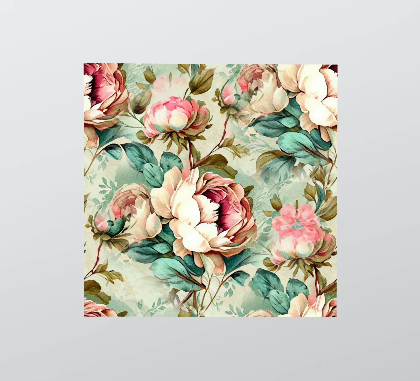Peonies pattern Sticker von Justyna Jaszke JBJart