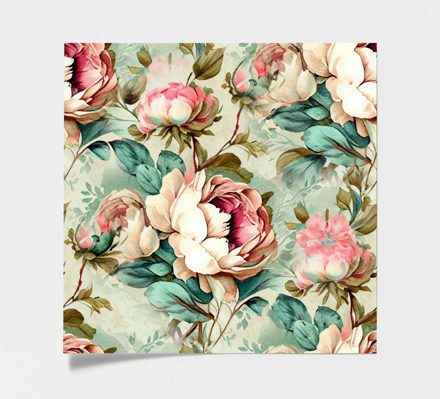 Peonies pattern planche autocollant de Justyna Jaszke JBJart